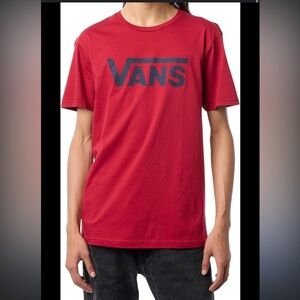 Vans Red Short Sleeve Tee with Logo